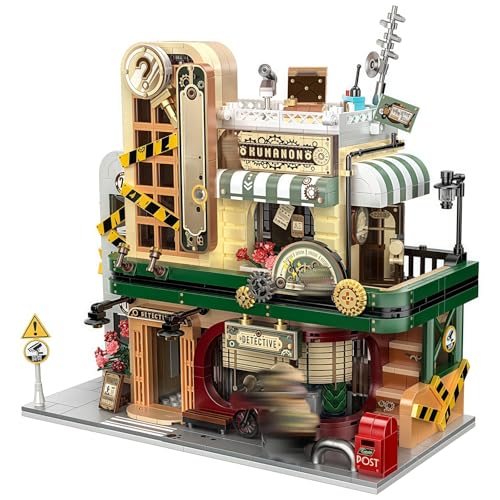 PlayExquizen Detektei Baustein Bausatz, 1231 Teile Modularität Kreativ Häuser Straßenansicht Klemmbausteine Spielzeug Architektur, Dekoration für Heim Büro, Geschenk für Erwachsene Kinder von PlayExquizen