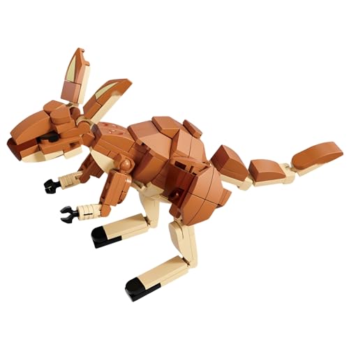 PlayExquizen Känguru Bausteine Bausatz, 160 Teile Wildtiere Klemmbausteine, Kreative Tier Bausteine, Zoos Modell Spielzeug für Kinder, Partygeschenke, Dekoration, Geschenke für Kinder und Erwachsene von PlayExquizen