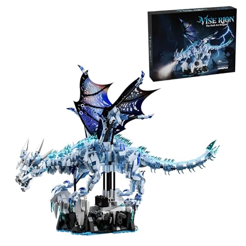 PlayExquizen Kreativität EIS Dragon Bausteine, 1646 Teile MOC Drache Bausteine Modell, Dragon Klemmbausteine, GOT Fan Kollektion Spielzeug, Büro Heim Dekoration, Geschenke für Erwachsener und Kinder von PlayExquizen