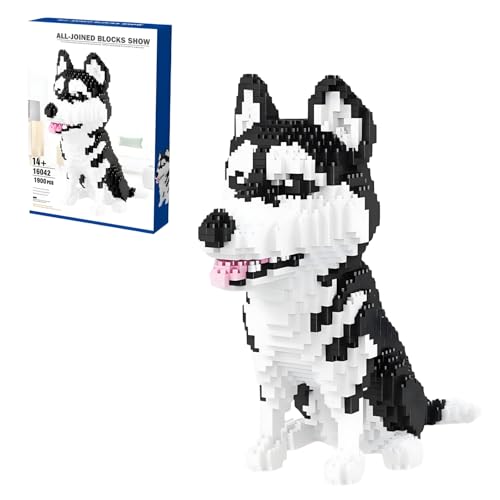 PlayExquizen Mini-Husky-Baustein-Set, 1900+ Teile 3D Husky Hund Tier Baustein Modell, Miniatur Tier Klemmbausteine Ziegeln, Büro Heim Dekoration, Geschenke für Erwachsene und Jugendliche PlayExquizen Mini-Husky-Baustein-Set, 1900+ Teile 3D Husky Hund Tier Baustein Modell, Miniatur Tier Klemmbausteine Ziegeln, Büro Heim Dekoration, Geschenke für Erwachsene und Jugendliche von PlayExquizen