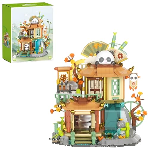 PlayExquizen Modular Haus-Straßenszene Bausteine Bausatz Spielzeug, 449 Teile Panda Bamboo Creek Haus Klemmbausteine, Haus-Bausatz Modell, Heim Büro Dekoration, Geschenke für Erwachsene und Kinder PlayExquizen Modular Haus-Straßenszene Bausteine Bausatz Spielzeug, 449 Teile Panda Bamboo Creek Haus Klemmbausteine, Haus-Bausatz Modell, Heim Büro Dekoration, Geschenke für Erwachsene und Kinder von PlayExquizen