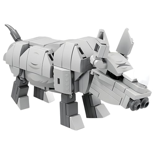 PlayExquizen Nashorn Bausteine Bausatz, 151 Teile Wildtiere Klemmbausteine, Kreative Tier Bausteine, Zoos Modell Spielzeug für Kinder, Partygeschenke, Dekoration, Geschenke für Kinder und Erwachsene von PlayExquizen
