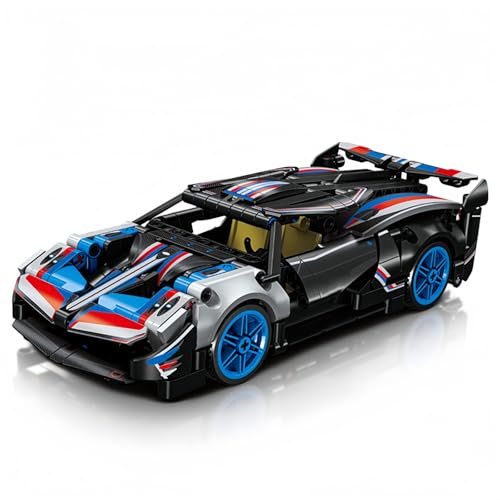 PlayExquizen Sportwagen Klemmbausteine Modell, 480 Teile Technik Sportwagen Baustein Bausatz, Rennwagen Sammlerstück Heimbüro Dekoration, Geschenk für Supersportwagen Enthusiasten von PlayExquizen