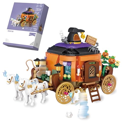 PlayExquizen Straßenbild Halloween Spukhaus Micro Baustein Modell, 839 Teile DIY Halloween Kürbiskutsche Bausteine Konstruktions Spielzeug, Heim büro Dekoration, Geschenke für Erwachsene und Kinder PlayExquizen Straßenbild Halloween Spukhaus Micro Baustein Modell, 839 Teile DIY Halloween Kürbiskutsche Bausteine Konstruktions Spielzeug, Heim büro Dekoration, Geschenke für Erwachsene und Kinder von PlayExquizen