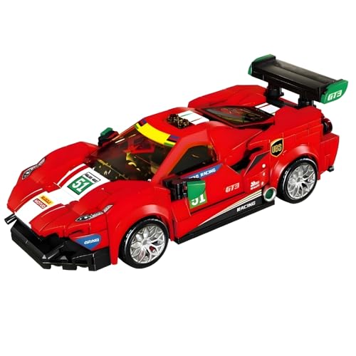 PlayExquizen Technik Sportwagen Bausteine Bausatz, 488 GT3 Rennwagen Klemmbausteine, 338 Teile Supersportwagen Bausteine Sammelmodell, Geschenk für Erwachsene und Kinder von PlayExquizen