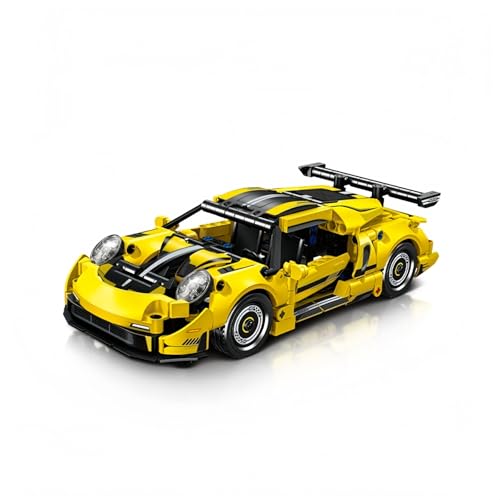 PlayExquizen Technik Supersportwagen Baustein Modell, 491 Teile 1:18 Sportwagen Klemmbausteine Set, Rennwagen Baustein Modell Spielzeug Heimbüro Dekoration, Geschenk für Erwachsene und Kinder von PlayExquizen