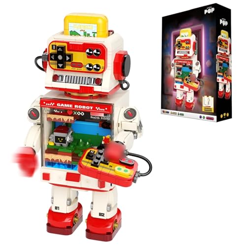 Retro Arcade Roboter Bausteine Bausatz, 500+ Teile Kreative Pixel Spielhalle Bausteine Spielzeug, Modular 3D Klemmbausteine Spielzeug, Heim büro Dekoration, Geschenke für Erwachsene und Kinder Retro Arcade Roboter Bausteine Bausatz, 500+ Teile Kreative Pixel Spielhalle Bausteine Spielzeug, Modular 3D Klemmbausteine Spielzeug, Heim büro Dekoration, Geschenke für Erwachsene und Kinder von PlayExquizen