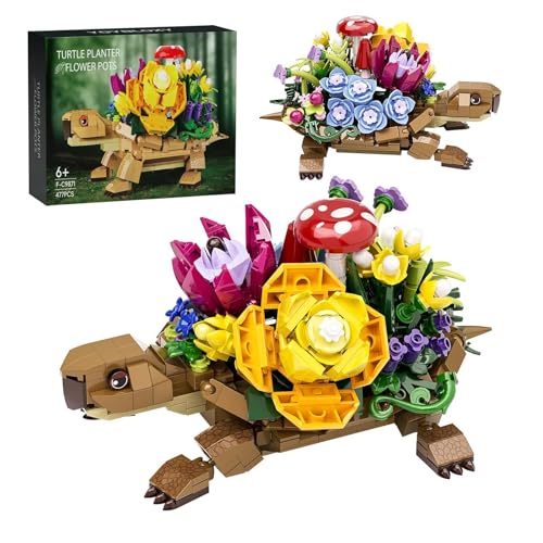 Schildkröte Baustein Set, 477 Teile MOC Meeresschildkröte Baustein Spielzeug mit Blumenstrauß, Meereslebewesen Klemmbausteine, Büro Heim Dekoration, Geschenke für Erwachsene, Kinder, Geburtstag Schildkröte Baustein Set, 477 Teile MOC Meeresschildkröte Baustein Spielzeug mit Blumenstrauß, Meereslebewesen Klemmbausteine, Büro Heim Dekoration, Geschenke für Erwachsene, Kinder, Geburtstag von PlayExquizen