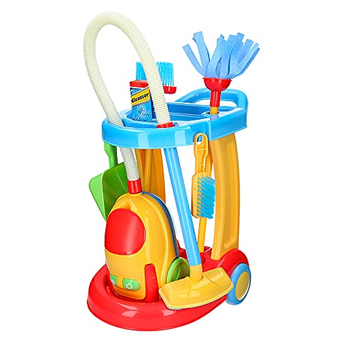 COLORBABY 44588 CBtoys Reinigungswagen mit elektrischem Staubsauger, M von COLORBABY