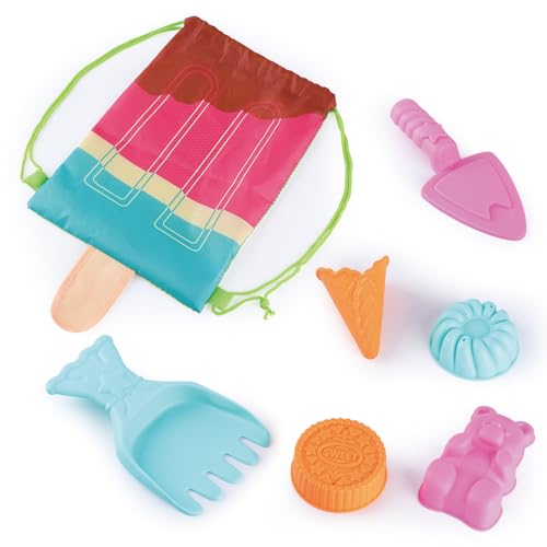 PlayGo Sandspielzeug mit Tasche, Strandspielzeug Set für Kinder/Beach Toys Seaside Toys with Bag (Rosa) von PlayGo