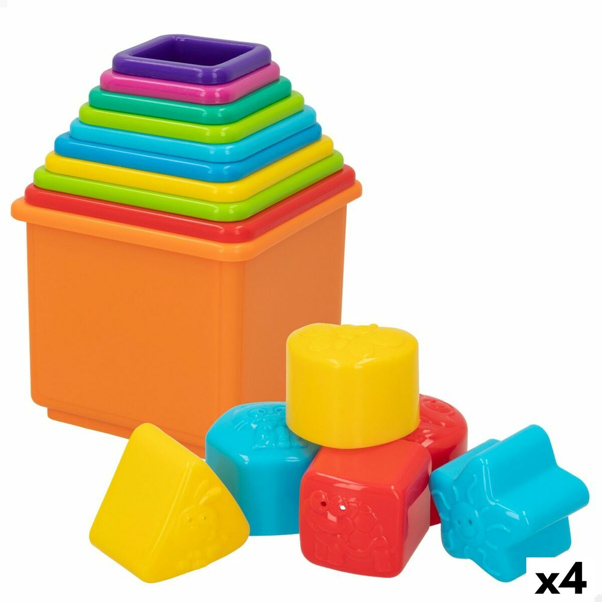 Stapelbare Bauklötze PlayGo 16 Stücke 4 Stück 10,5 x 9 x 10,5 cm Stapelbare Bauklötze PlayGo 16 Stücke 4 Stück 10,5 x 9 x 10,5 cm von PlayGo