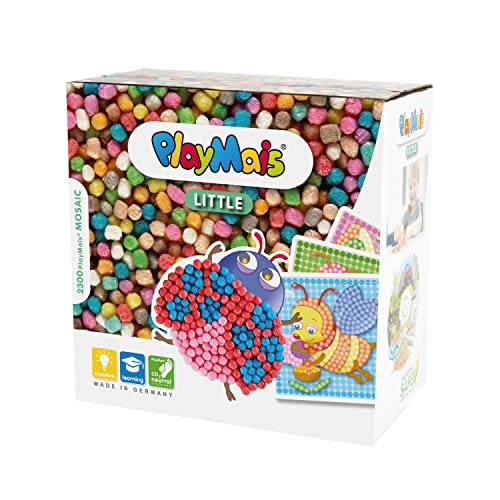 Playmais MOSAIC Little Bug Kreativ-Set zum Basteln für Kinder ab 3 Jahren | Über 2.300 Stück & 6 Mosaik Klebebilder mit Käfer, Biene & Co | Fördert Kreativität & Feinmotorik | Natürliches Spielzeug von Playmais