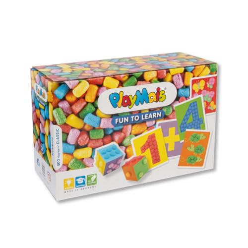Playmais FUN TO LEARN Numbers Bastel-Set für Kinder ab 3 Jahren I Motorik-Spielzeug mit 550 Stück & 14 Motiv-Vorlagen zum Basteln I Fördert Kreativität & Feinmotorik I Natürliches Spielzeug von Playmais