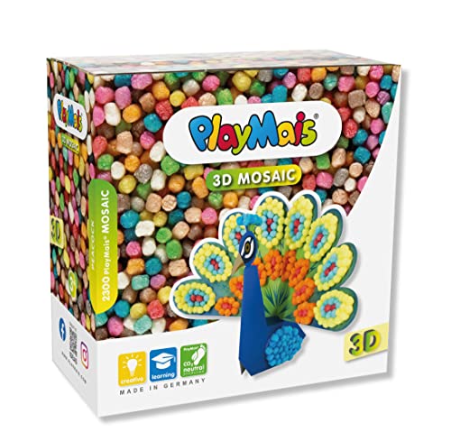 PlayMais 3D MOSAIC Pfau Kreativ-Set zum Basteln für Kinder ab 3 Jahren | Über 2.300 Stück & 3D Vorlagen | Fördert Kreativität & Feinmotorik | Natürliches Spielzeug PlayMais 3D MOSAIC Pfau Kreativ-Set zum Basteln für Kinder ab 3 Jahren | Über 2.300 Stück & 3D Vorlagen | Fördert Kreativität & Feinmotorik | Natürliches Spielzeug von PlayMais
