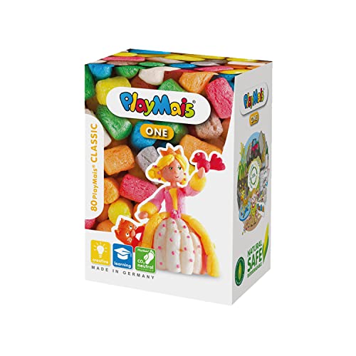Playmais ONE Princess Bastelset für Kinder ab 3 Jahren I Über 70 Spielmais Bausteine mit Anleitung zum Basteln I Natürliches Spielzeug I Fördert Kreativität & Motorik I Geschenk für Mädchen & Jungen von Playmais