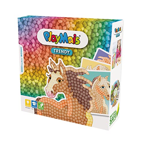 PlayMais TRENDY MOSAIC Horse Kreativ-Set zum Basteln für Kinder ab 6 Jahren | Über 3.000 Stück & 6 Mosaik Klebebilder mit Pferdemotiven | Fördert Kreativität & Feinmotorik | Natürliches Spielzeug PlayMais TRENDY MOSAIC Horse Kreativ-Set zum Basteln für Kinder ab 6 Jahren | Über 3.000 Stück & 6 Mosaik Klebebilder mit Pferdemotiven | Fördert Kreativität & Feinmotorik | Natürliches Spielzeug von PlayMais