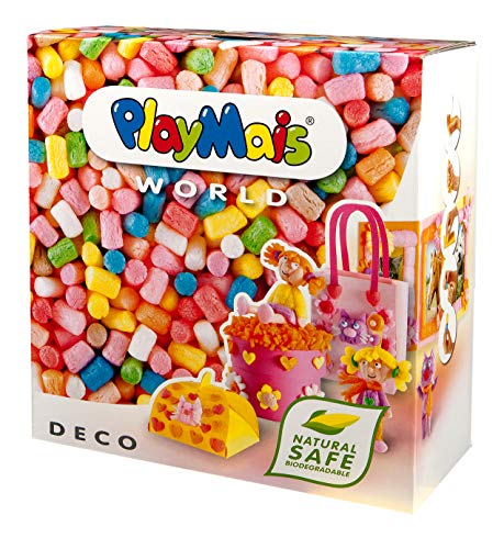 PlayMais WORLD Deco Bastel-Set für Kinder ab 5 Jahren | Circa 1000, Vorlagen & Anleitungen zum Basteln | Geschenke für Kinder | Fördert Kreativität & Feinmotorik | Natürliches Spielzeug von PlayMais