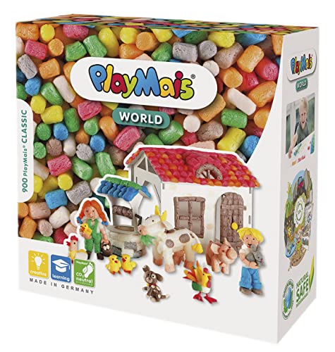 PlayMais WORLD Farm Bastel-Set für Kinder ab 5 Jahren | Circa 1000, Vorlagen & Anleitungen zum Basteln | Geschenke für Kinder | Fördert Kreativität & Feinmotorik | Natürliches Spielzeug von PlayMais