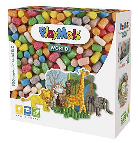 PlayMais WORLD Jungle Bastel-Set für Kinder ab 3 Jahren | Circa 1000, Vorlagen & Anleitungen zum Basteln | Geschenke für Kinder | Fördert Kreativität & Feinmotorik | Natürliches Spielzeug von Playmais