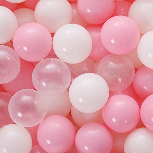 PlayMaty Bällebadbälle – 6 cm Phthalat- und BPA-freie Kunststoffbälle in Ozean-Farben für Spielhaus, Spielzelt, Laufstall, Pool, Party-Dekoration, 70 Stück (Pink) von PlayMaty