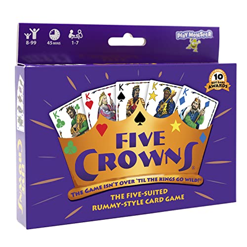 PlayMonster Five Crowns | Familien-Kartenspiele | Familienreise-Spiele | Familienkartenspiele für Reisen | Alter 8+ von PlayMonster