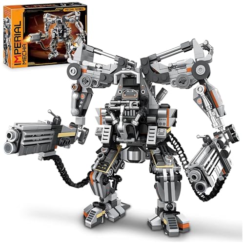 Black Empire Mech Bausteine, 684 Teile Motorisierter Roboter Klemmbausteine, Kampfpanzer Krieger Modell Spielzeug Bausatz, Geschenk für Fans und Jungen von PlaySynthe