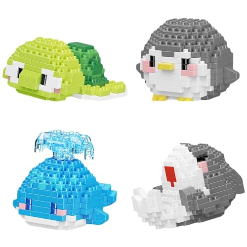 PlaySynthe 4 Sztz Mini Tier Bausteine: Schildkröte, Pinguin, Wal, Hai, Meerestiere Mikro Klemmbausteine, Tier Modell Spielzeug Bausatz, Geschenke für Erwachsene und Kinder, 904 Teile PlaySynthe 4 Sztz Mini Tier Bausteine: Schildkröte, Pinguin, Wal, Hai, Meerestiere Mikro Klemmbausteine, Tier Modell Spielzeug Bausatz, Geschenke für Erwachsene und Kinder, 904 Teile von PlaySynthe