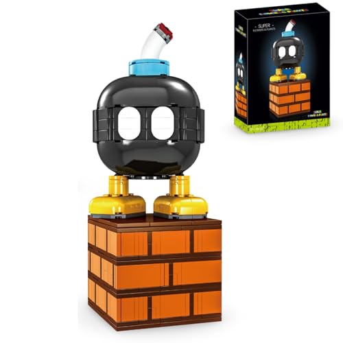 PlaySynthe Bomben Bausteine Bausatz, Bomben Klemmbausteine Spielzeug, MOC Super Mari Spielfigur Bausatz Modell, Geschenk für Erwachsene and Kinder, 494 Teile von PlaySynthe