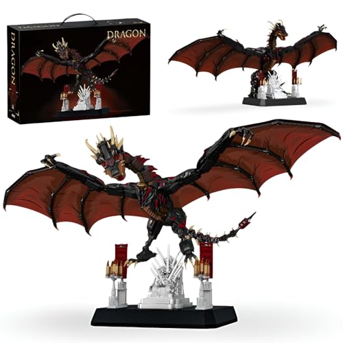PlaySynthe Feuerdrache Bausteine Bausatz, Magischer Feuerdrache Klemmbausteine, Drache Bausteine, STEM Filmfiguren Tiere Modell Spielzeug, Geschenk für Erwachsene und Kinder, 1868 Teile PlaySynthe Feuerdrache Bausteine Bausatz, Magischer Feuerdrache Klemmbausteine, Drache Bausteine, STEM Filmfiguren Tiere Modell Spielzeug, Geschenk für Erwachsene und Kinder, 1868 Teile von PlaySynthe