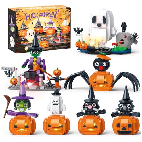 PlaySynthe Halloween Kürbis Bausteine Bausatz, 882 Teile Halloween Klemmbausteine, Halloweens Weihnachts Kürbishaus Partygeschenk Deko Modell, Geschenk für Erwachsene und Kinder PlaySynthe Halloween Kürbis Bausteine Bausatz, 882 Teile Halloween Klemmbausteine, Halloweens Weihnachts Kürbishaus Partygeschenk Deko Modell, Geschenk für Erwachsene und Kinder von PlaySynthe