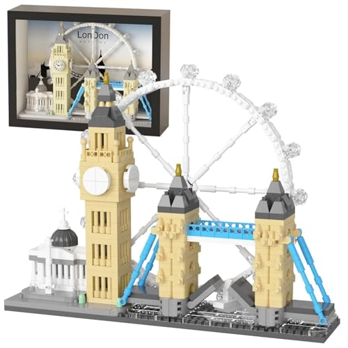 PlaySynthe London Skyline Architektur Bausteine, 1111 Teile Mikro Weltberühmtes Architektur Klemmbausteine Modell, Mini Architekturs Wandkunst Bausatz Spielzeug, Geschenke für Wahrzeichen Liebhaber PlaySynthe London Skyline Architektur Bausteine, 1111 Teile Mikro Weltberühmtes Architektur Klemmbausteine Modell, Mini Architekturs Wandkunst Bausatz Spielzeug, Geschenke für Wahrzeichen Liebhaber von PlaySynthe