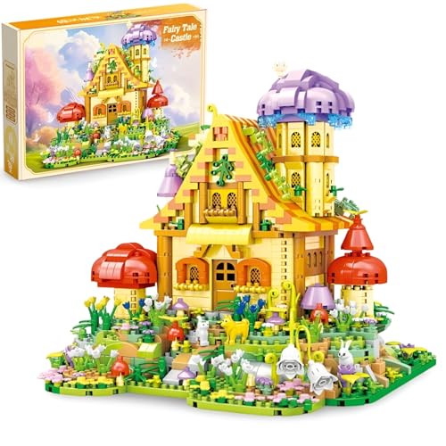 PlaySynthe Märchen Schloss Bausteine, 1800 Teile Mini Schloss Baumhaus Klemmbausteine, Kreative Mikro Architektur Modell Bausatz Spielzeug, Geschenk für Erwachsene und Kinder von PlaySynthe