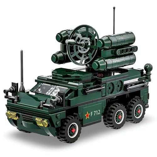 PlaySynthe Militärfahrzeug Bausteine, 493 Teile Flugabwehrrakete Klemmbausteine, WW2 Militärfahrzeug Modell Bausteine, Panzer Bausatz Modell Spielzeug, Geschenke für Militärfans PlaySynthe Militärfahrzeug Bausteine, 493 Teile Flugabwehrrakete Klemmbausteine, WW2 Militärfahrzeug Modell Bausteine, Panzer Bausatz Modell Spielzeug, Geschenke für Militärfans von PlaySynthe