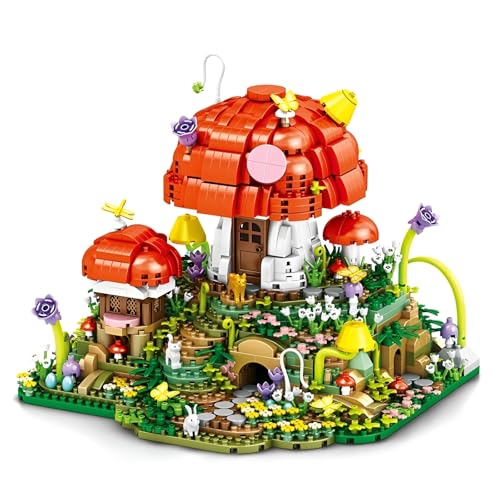 PlaySynthe Pilzhaus Bausteine, 2798 Teile Mini Ganoderma Hotel Baumhaus Klemmbausteine, Kreativ Mikro Architektur Modell Bausatz Spielzeug, Geschenk für Erwachsene und Kinder PlaySynthe Pilzhaus Bausteine, 2798 Teile Mini Ganoderma Hotel Baumhaus Klemmbausteine, Kreativ Mikro Architektur Modell Bausatz Spielzeug, Geschenk für Erwachsene und Kinder von PlaySynthe