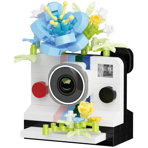PlaySynthe Retro Kamera Bausteine Bausatz, Mini Eisblauer Film Blumen Kamera Klemmbausteine, Mikro Vintage Kameras Bausatz Modell Spielzeug, Geschenk für Fotografie Fans, 247 Teile PlaySynthe Retro Kamera Bausteine Bausatz, Mini Eisblauer Film Blumen Kamera Klemmbausteine, Mikro Vintage Kameras Bausatz Modell Spielzeug, Geschenk für Fotografie Fans, 247 Teile von PlaySynthe