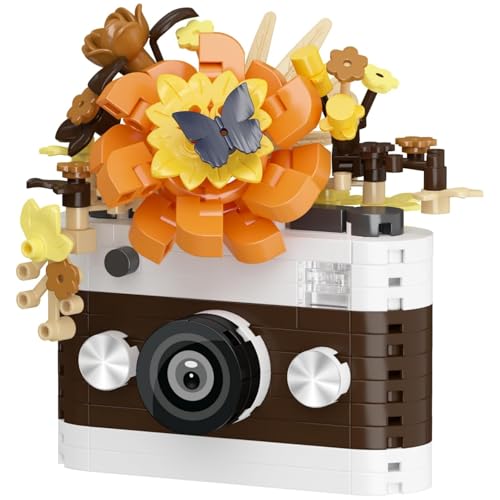 PlaySynthe Retro Kamera Bausteine Bausatz, Mini Kosmos Blumen Kamera Klemmbausteine, Mikro Vintage Kameras Bausatz Modell Spielzeug, Geschenk für Fotografie Fans, 251 Teile PlaySynthe Retro Kamera Bausteine Bausatz, Mini Kosmos Blumen Kamera Klemmbausteine, Mikro Vintage Kameras Bausatz Modell Spielzeug, Geschenk für Fotografie Fans, 251 Teile von PlaySynthe