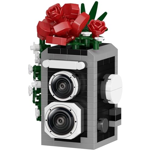 PlaySynthe Retro Kamera Bausteine Bausatz, Mini Red Rose Classic Blumen Kamera Klemmbausteine, Mikro Vintage Kameras Bausatz Modell Spielzeug, Geschenk für Fotografie Fans, 335 Teile PlaySynthe Retro Kamera Bausteine Bausatz, Mini Red Rose Classic Blumen Kamera Klemmbausteine, Mikro Vintage Kameras Bausatz Modell Spielzeug, Geschenk für Fotografie Fans, 335 Teile von PlaySynthe