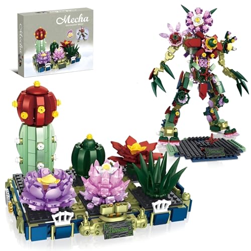 PlaySynthe Sukkulenten Blumen Botanik Bausteine, 2 in 1 Verwandlungsroboter Sukkulenten Blumenpflanze Klemmbausteine, STEM Sukkulenten Bausatz Modell, Geschenk für Jungen und Mädchen, 578 Teile PlaySynthe Sukkulenten Blumen Botanik Bausteine, 2 in 1 Verwandlungsroboter Sukkulenten Blumenpflanze Klemmbausteine, STEM Sukkulenten Bausatz Modell, Geschenk für Jungen und Mädchen, 578 Teile von PlaySynthe