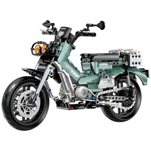 PlaySynthe Technik Motorrad Bausteine für Cub CC110 Supermotorrad, 628 Teile Klemmbausteine Spielzeug, Technik Rennen Superbike Modellbausatz, Geschenke für Erwachsene und Kinder von PlaySynthe