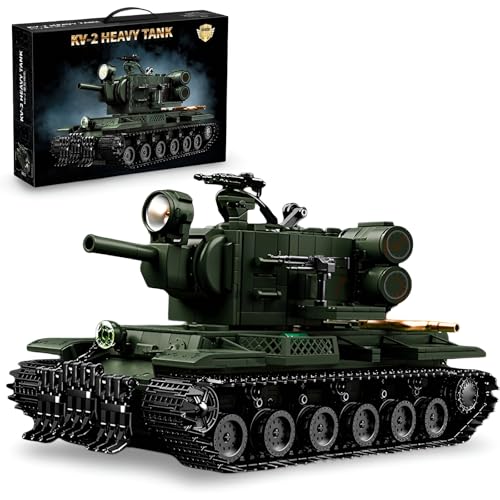 PlaySynthe Technik Panzer Bausteine Bausatz, 2235 Teile KV-2 Panzer Klemmbausteine, WW2 Militär Gepanzertes Fahrzeug Bausateine Modell, Geschenke für Militärfans und Erwachsene PlaySynthe Technik Panzer Bausteine Bausatz, 2235 Teile KV-2 Panzer Klemmbausteine, WW2 Militär Gepanzertes Fahrzeug Bausateine Modell, Geschenke für Militärfans und Erwachsene von PlaySynthe