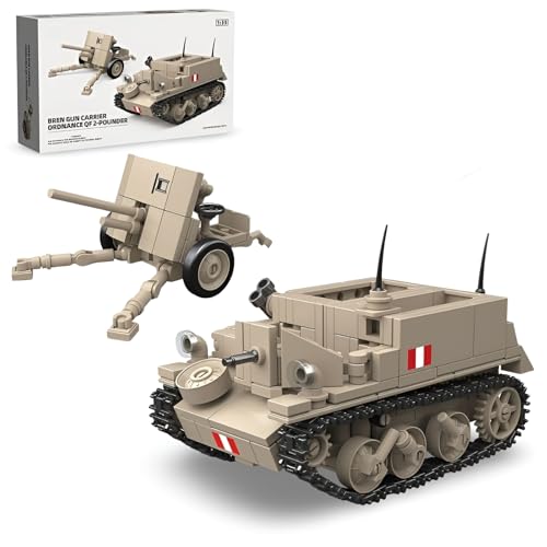PlaySynthe Technik Panzer Bausteine Bausatz, QF 2-Pfünder Panzer Klemmbausteine, WW2 Militär Gepanzertes Fahrzeug Bausteine Modell, Geschenke für Erwachsene und Militärfans, 389 Teile PlaySynthe Technik Panzer Bausteine Bausatz, QF 2-Pfünder Panzer Klemmbausteine, WW2 Militär Gepanzertes Fahrzeug Bausteine Modell, Geschenke für Erwachsene und Militärfans, 389 Teile von PlaySynthe