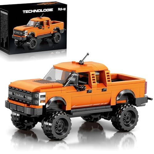 PlaySynthe Technik Speed Champions Rennwagen Bausteine, 423 Teile Geländewagen Pick-up Klemmbausteine, Superfahrzeug Modell Bausatz Spielzeug, Geschenk für Erwachsene und Kinder von PlaySynthe
