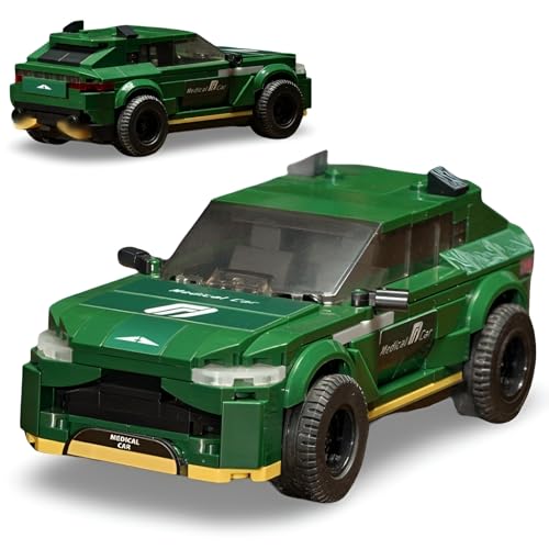 PlaySynthe Technik Sportwagen Bausteine Set, 386 Teile Retro Speed Champion Rennwagen Klemmbausteine Bausatz, Rennwagen Modell Spielzeug, Geschenke für Erwachsene und Kinder von PlaySynthe