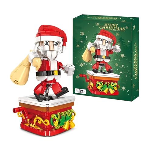 PlaySynthe Weihnachts Bausteine, 404 Teile Weihnachtsmann Klemmbausteine, Weihnachts Architektur Bausatz Modell Spielzeug, Geschenke für Kinder und Erwachsene von PlaySynthe
