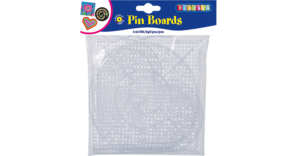 Bügelperlen Steckplatten, 3 Stück - Formen groß Bügelperlen Steckplatten, 3 Stück - Formen groß von Playbox
