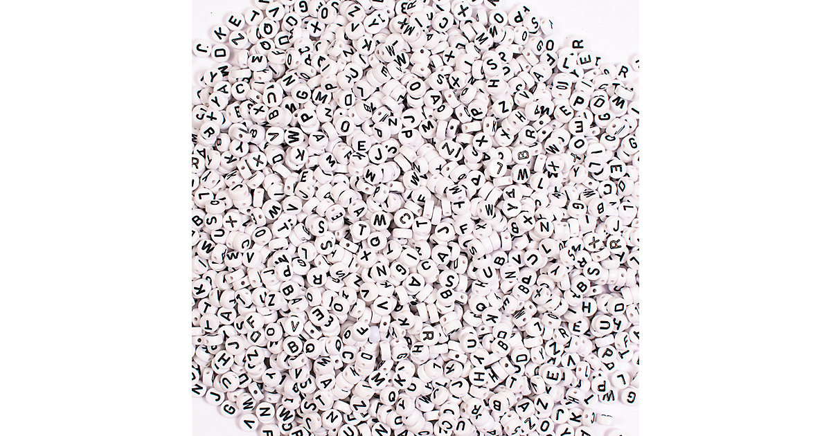 Kunststoffperlen, Buchstaben, 7,5 mm, 250 Stk. Kunststoffperlen, Buchstaben, 7,5 mm, 250 Stk. von Playbox