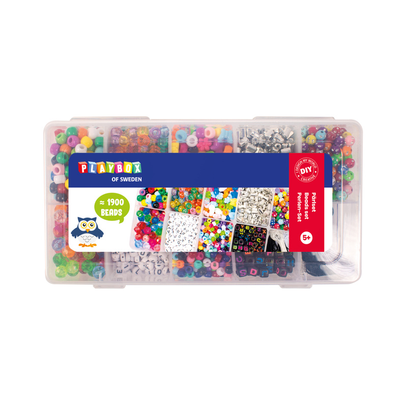 Kunststoffperlen-Box BUNTER MIX 1.900-teilig von Playbox