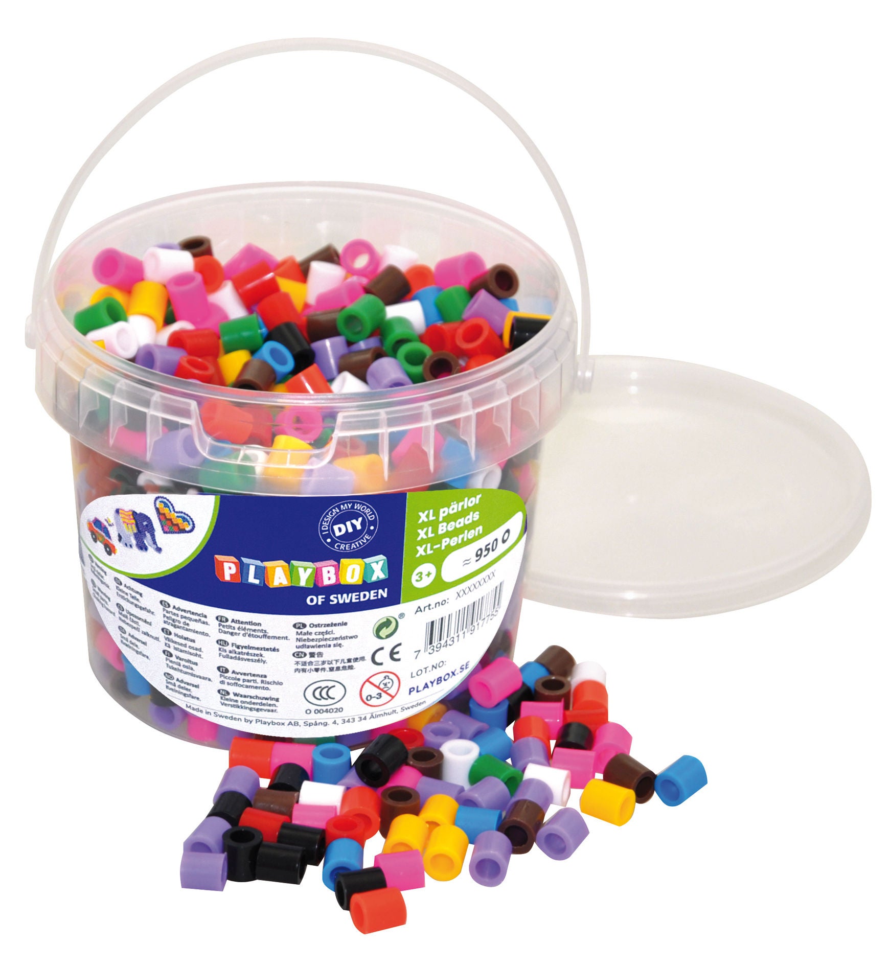 Playbox Bügelperlen XL 10 Farben Im Eimer 950 St von Playbox