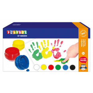 Playbox Fingerfarbe 6 Farben 50ml - 6 Stück von Playbox