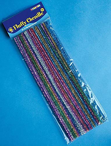 Playbox PBX2470003 2470003 Chenille-Set, 50 Stück, Farbiger Glitzer, Länge 30 cm, Durchmesser 0,7 cm von Playbox